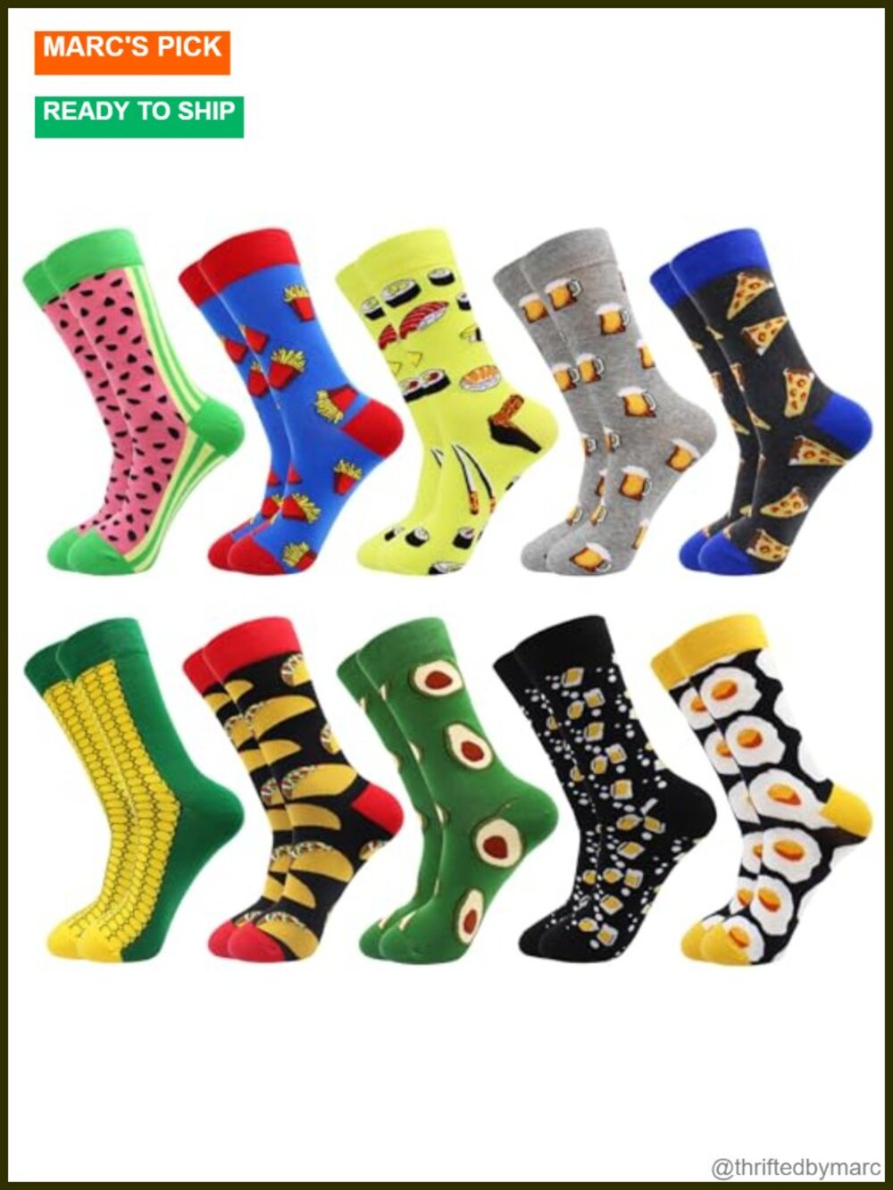 Women's Fun Novelty Patterned Crew Socks Cotton Blend Calf Length
